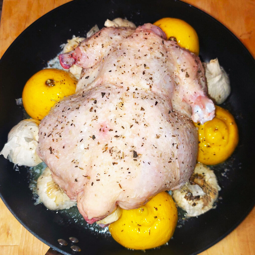 Whole Roasted Chicken With Lemon And Garlic Recipe