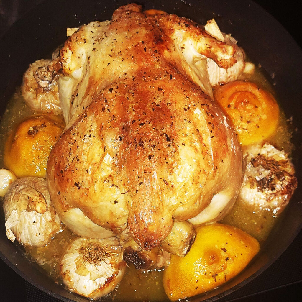 Whole Roasted Chicken With Lemon And Garlic