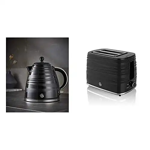 Swan Symphony 1.7 Litre Jug Kettle and 2 Slice Toaster Black